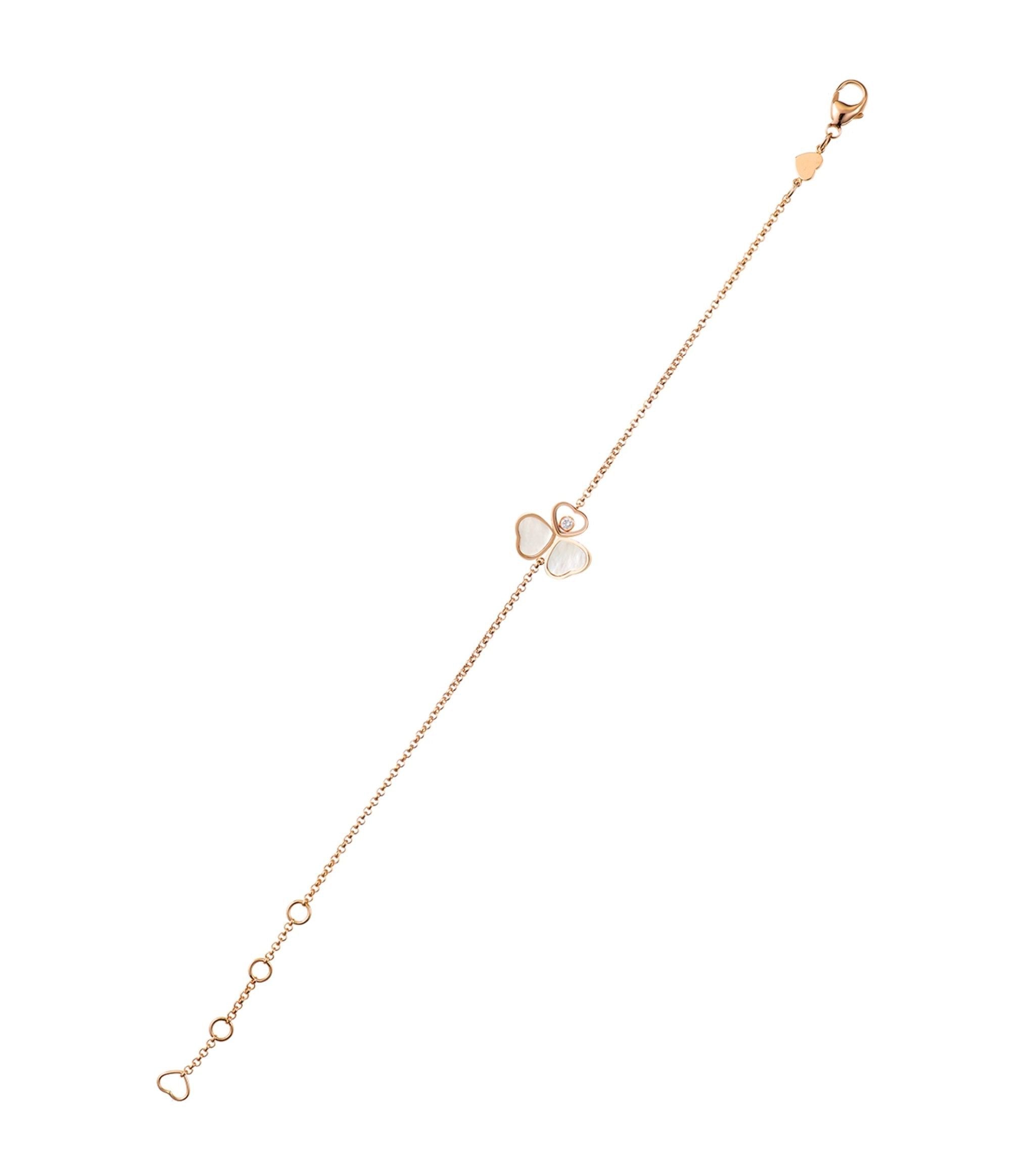 CHOPARD HAPPY HEART MOP BRACELET PINK GOLD DIAMOND