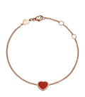 CHOPARD HAPPY HEART CARNELIAN PINK GOLD BRACELET DIAMOND