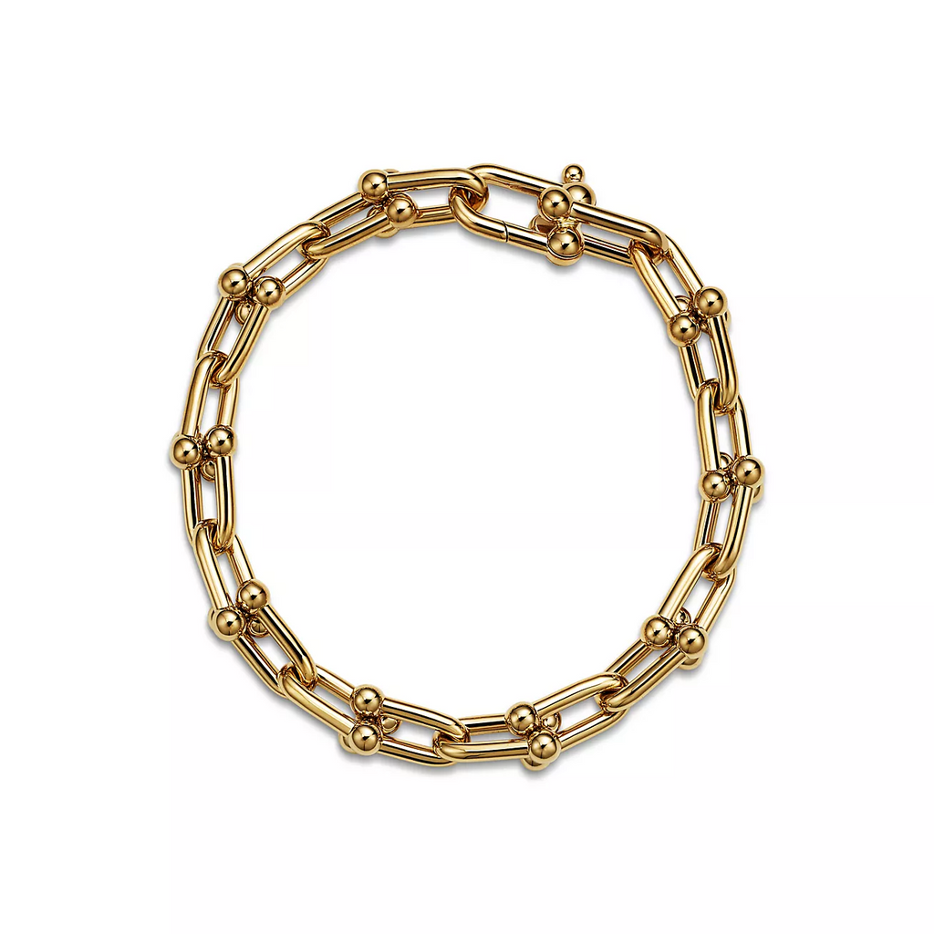 TIFFANY HARDWEAR MEDIUM LINK 20 MOTIF GOLD BRACELET