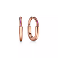 TIFFANY LOCK MEDIUM PINK DIAMOND PINK GOLD EARRINGS