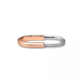 TIFFANY LOCK RING TOW-FINGER ROSE AND WHITE GOLD DIAMONDS