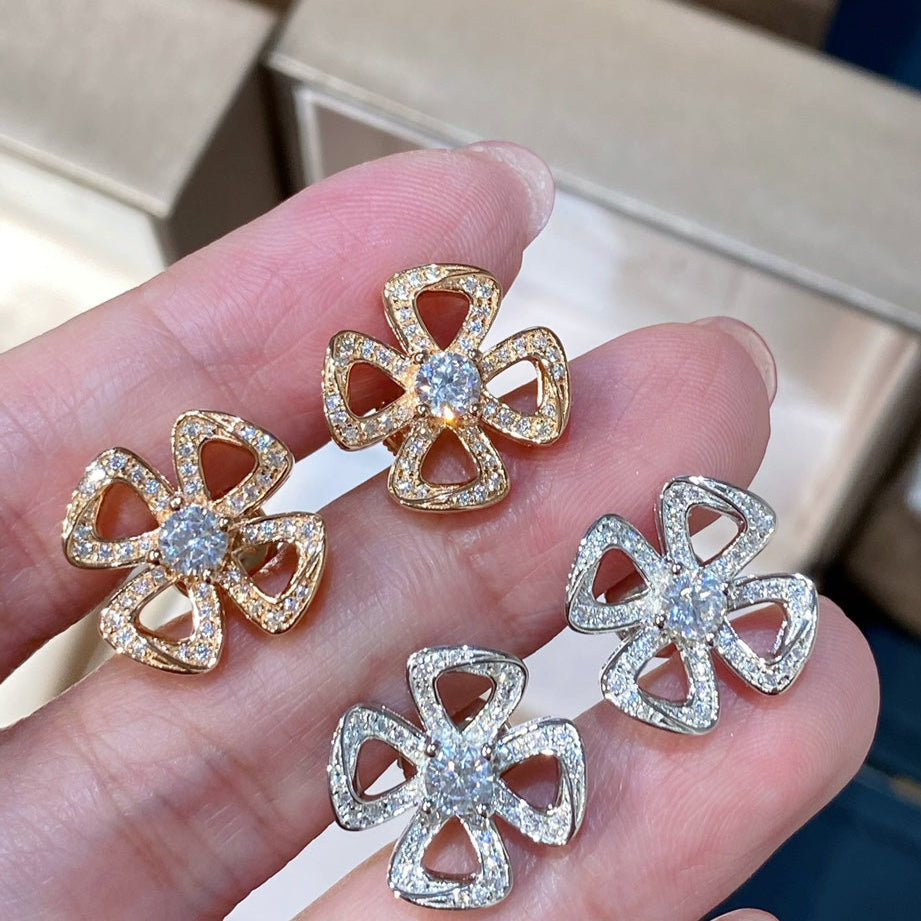BVLGARI BVL FIOREVER DIAMOND STUD EARRINGS