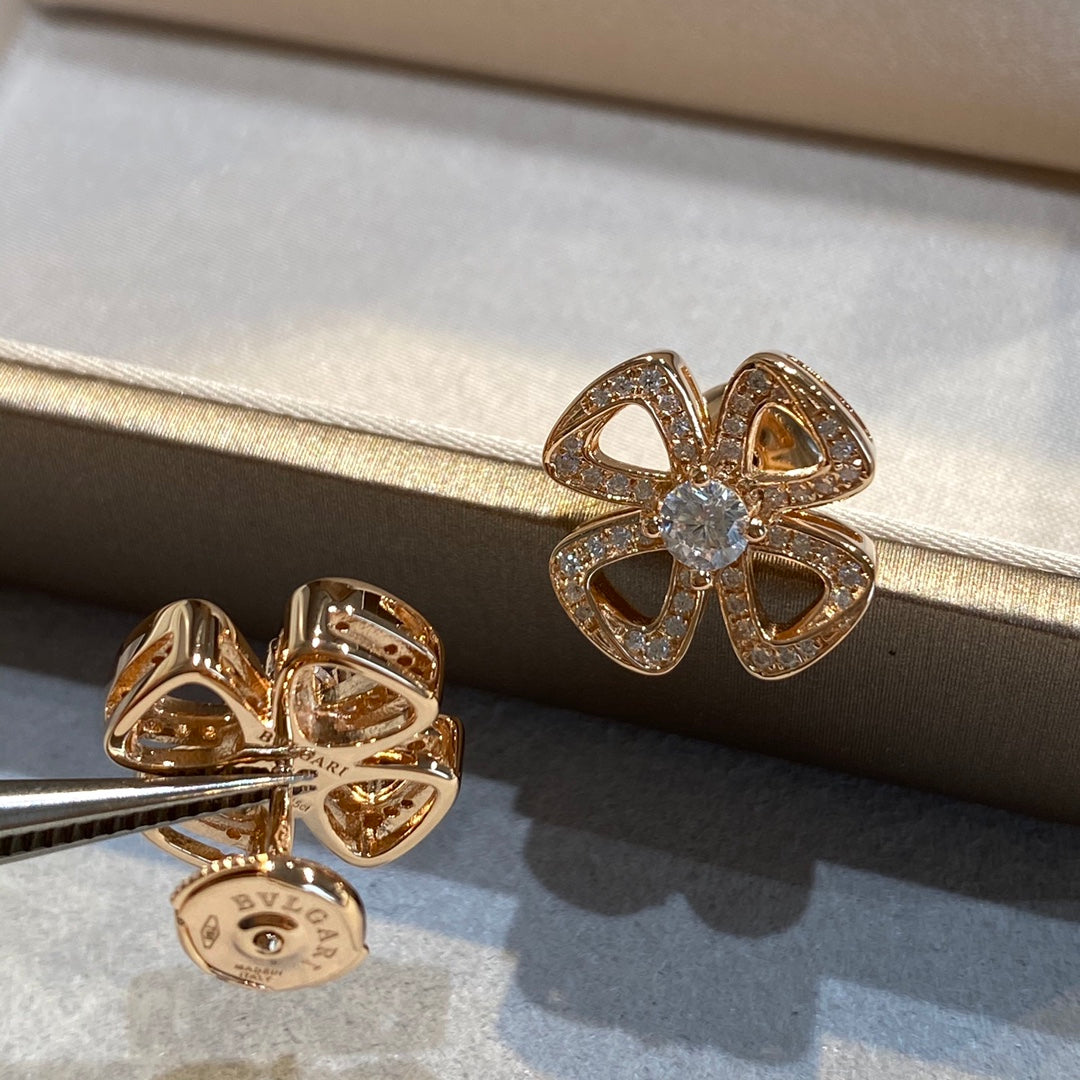 BVLGARI BVL FIOREVER DIAMOND STUD EARRINGS