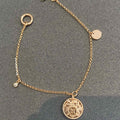 HERMES H Classic Gold Coin Bracelet