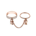 HERMES HM KELLY CLOCHETTE DOUBLE RING IN ROSE GOLD WITH DIAMONDS