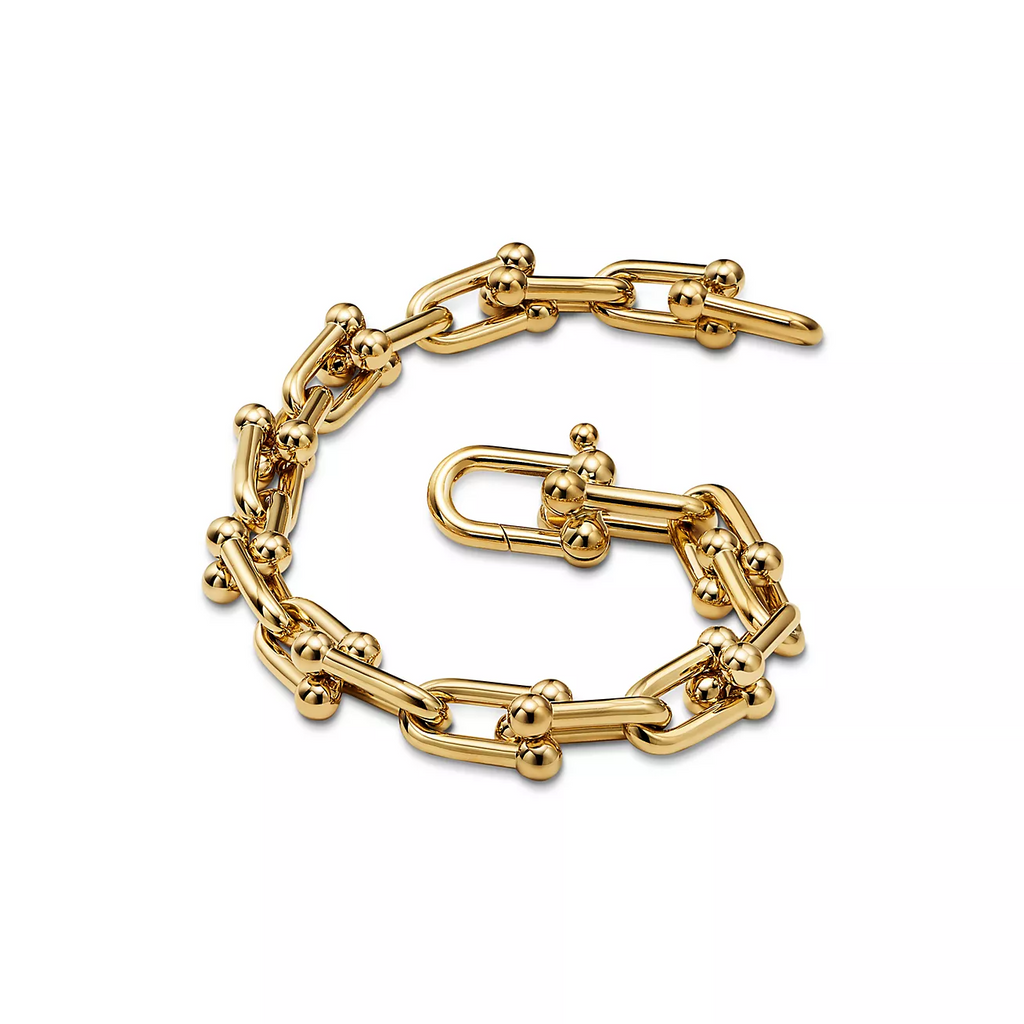 TIFFANY HARDWEAR MEDIUM LINK 20 MOTIF GOLD BRACELET