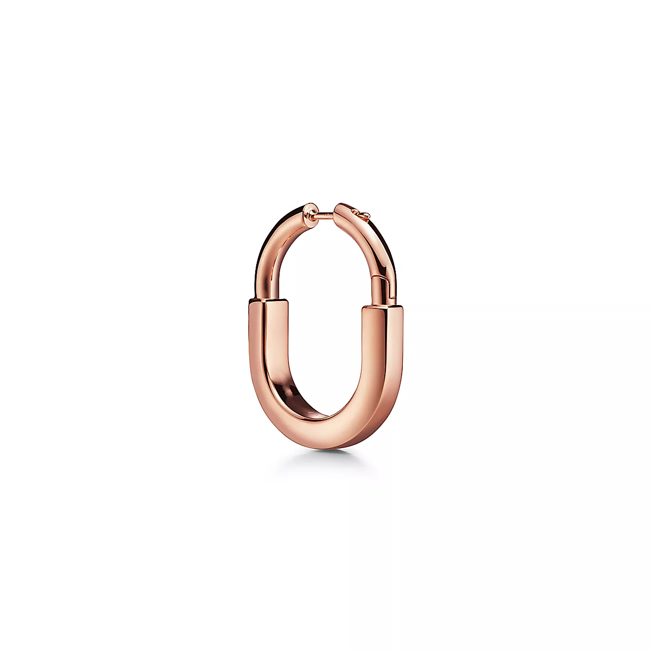 TIFFANY LOCK MEDIUM PINK DIAMOND PINK GOLD EARRINGS