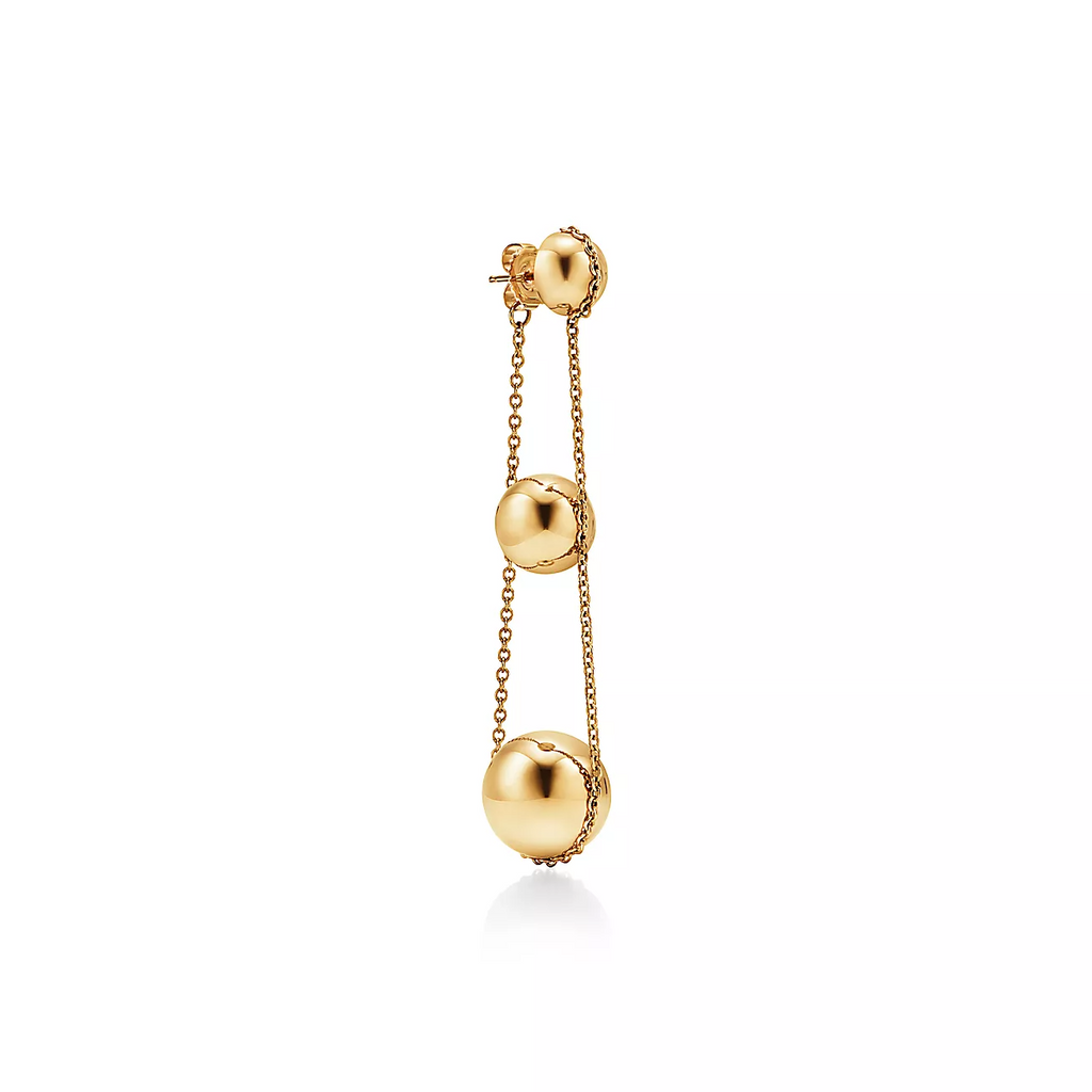TIFFANY TRIPLE DROP GOLD EARRINGS