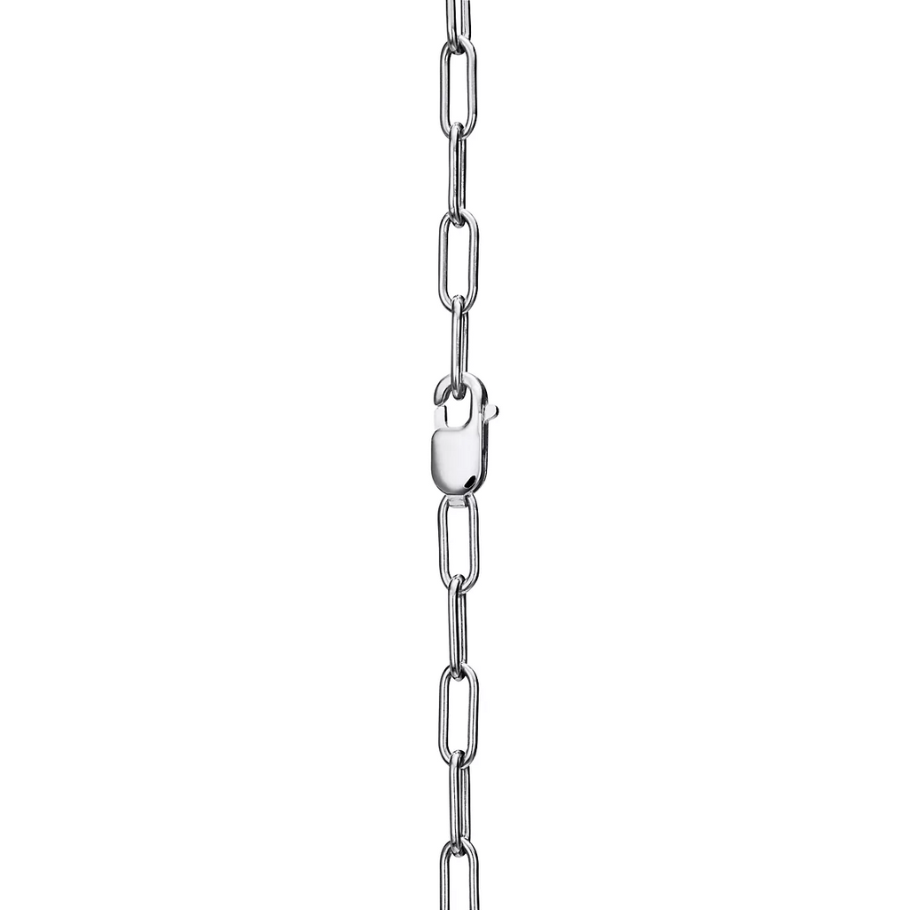 TIFFANY LOCK NECKLACE MEDIUM PENDANT SILVER PAVED DIAMONDS