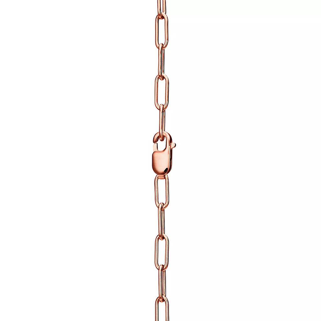 TIFFANY LOCK NECKLACE MEDIUM PENDANT PINK GOLD PAVED DIAMONDS