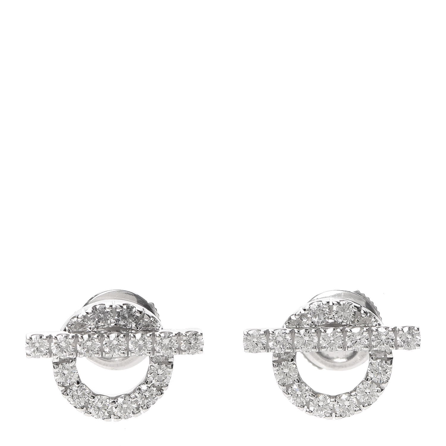 HERMES ECHAPPEE MINI DIAMOND STUD EARRINGS