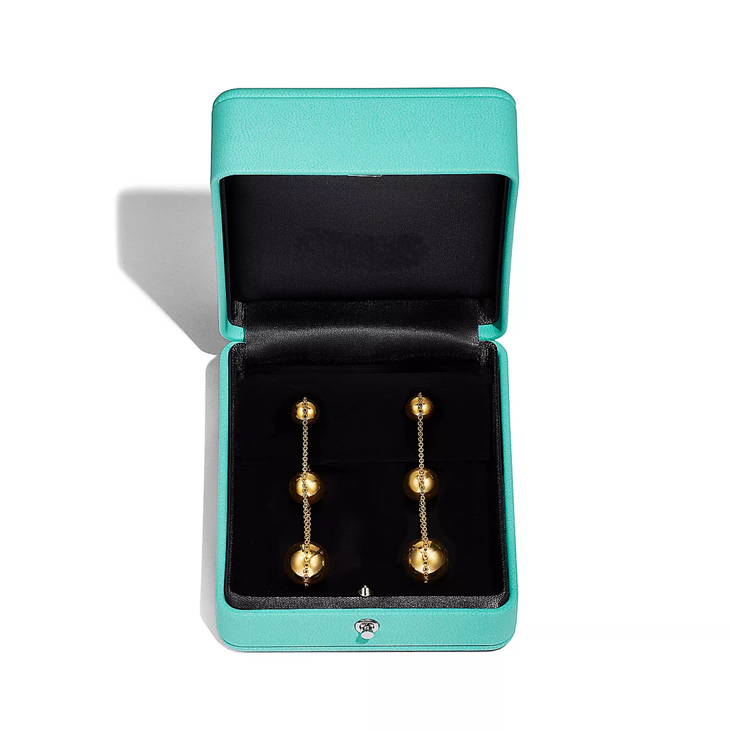 TIFFANY TRIPLE DROP GOLD EARRINGS