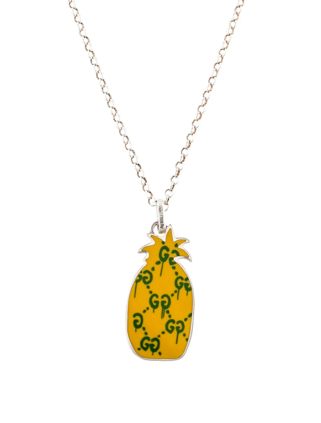 GUCCI GG NECKLACE PENDANT PINEAPPLE PATTERN