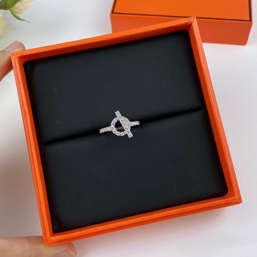 HERMES FINESSE RING SILVER DIAMOND