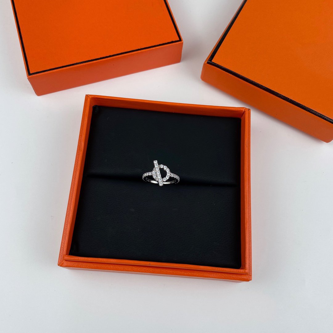 HERMES FINESSE RING SILVER DIAMOND