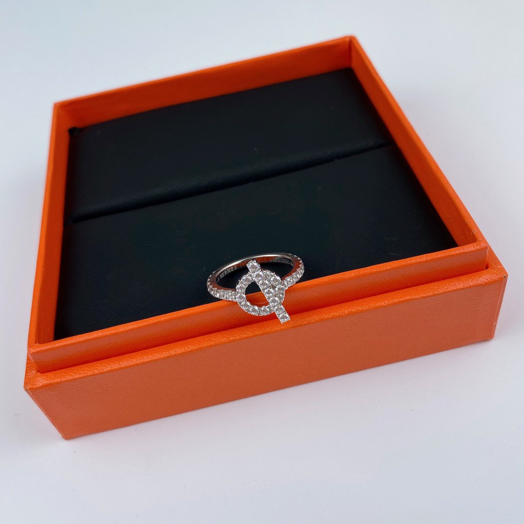 HERMES FINESSE RING SILVER DIAMOND