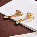 DIOR CD DROP GOLD 2 DIAMOND EARRINGS