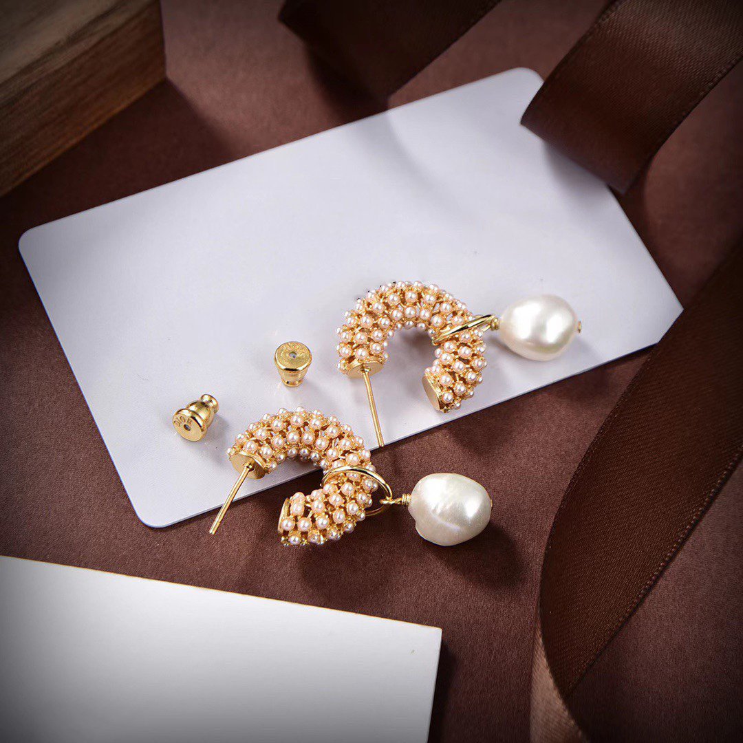 DIOR D-RENAISSANCEN GOLD EARRINGS