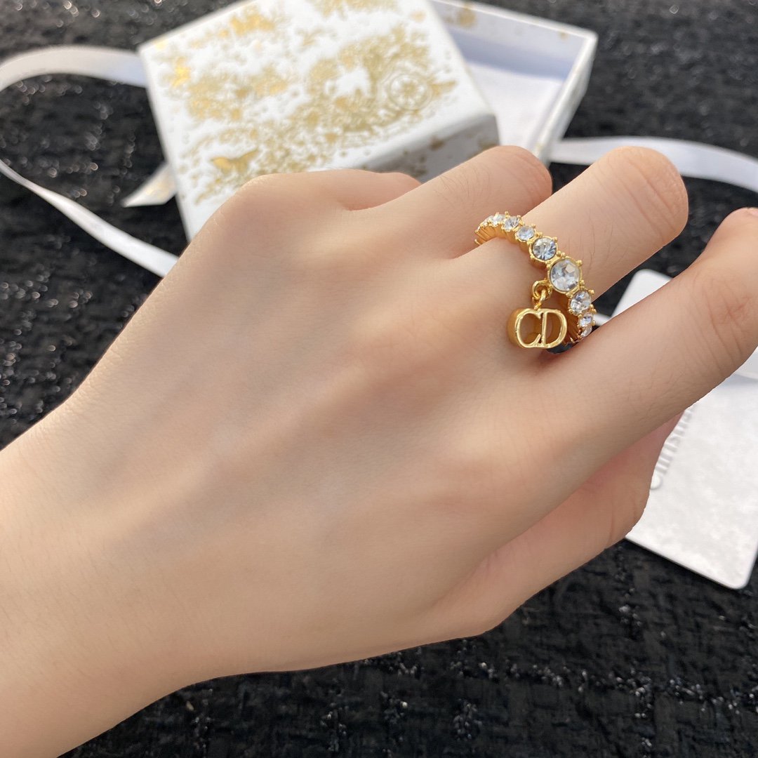 DIOR CD RING GOLD DIAMOND