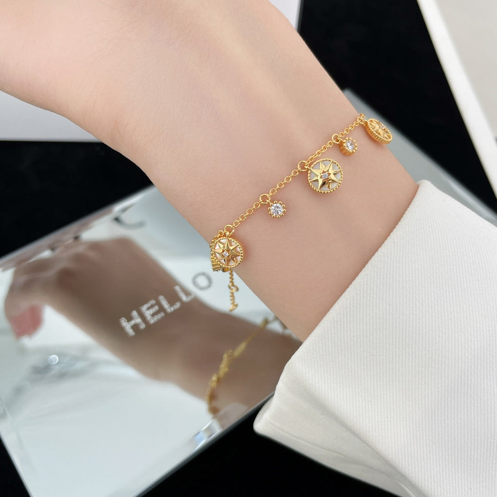 DIOR LUCKY STAR 5 MOTIF 6 DIAMOND BRACELET