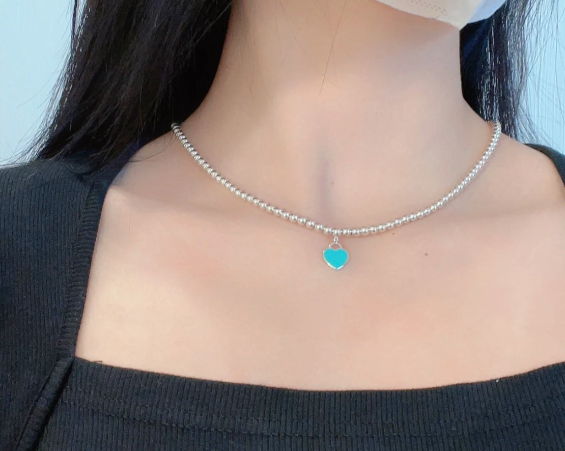 TIFFANY RETURN TO TIF SILVER BEAD NECKLACE