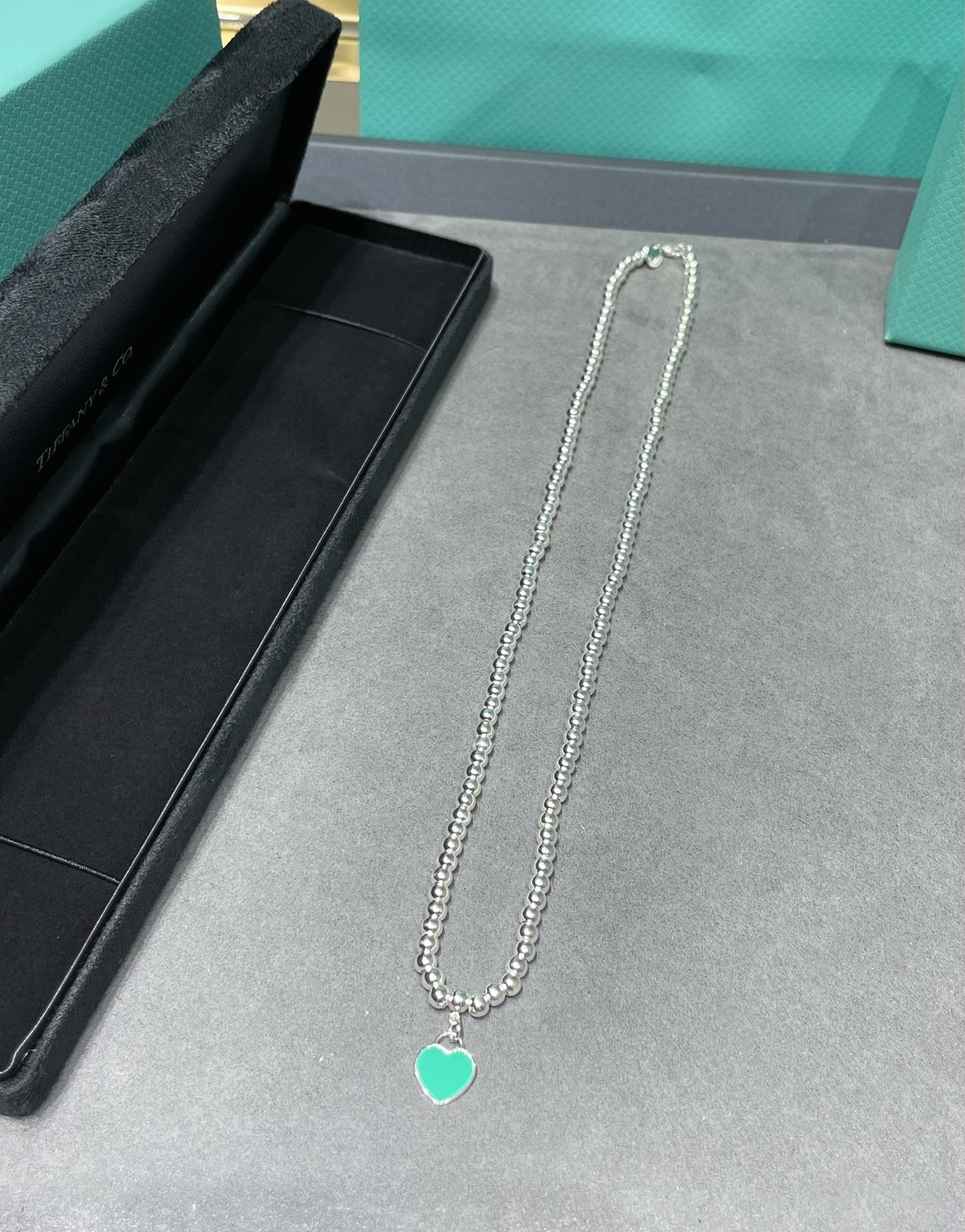 TIFFANY RETURN TO TIF SILVER BEAD NECKLACE