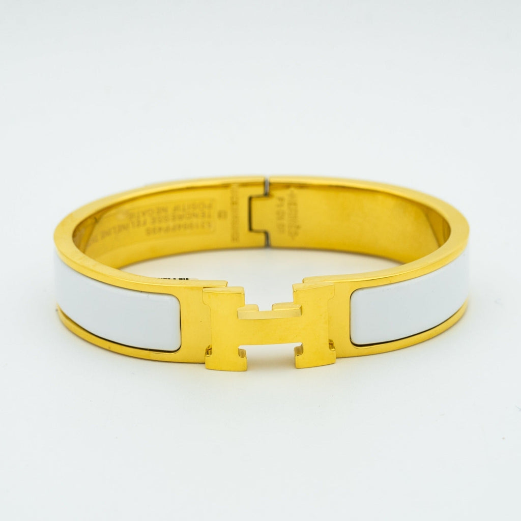 HERMES H WHITE BRACELET