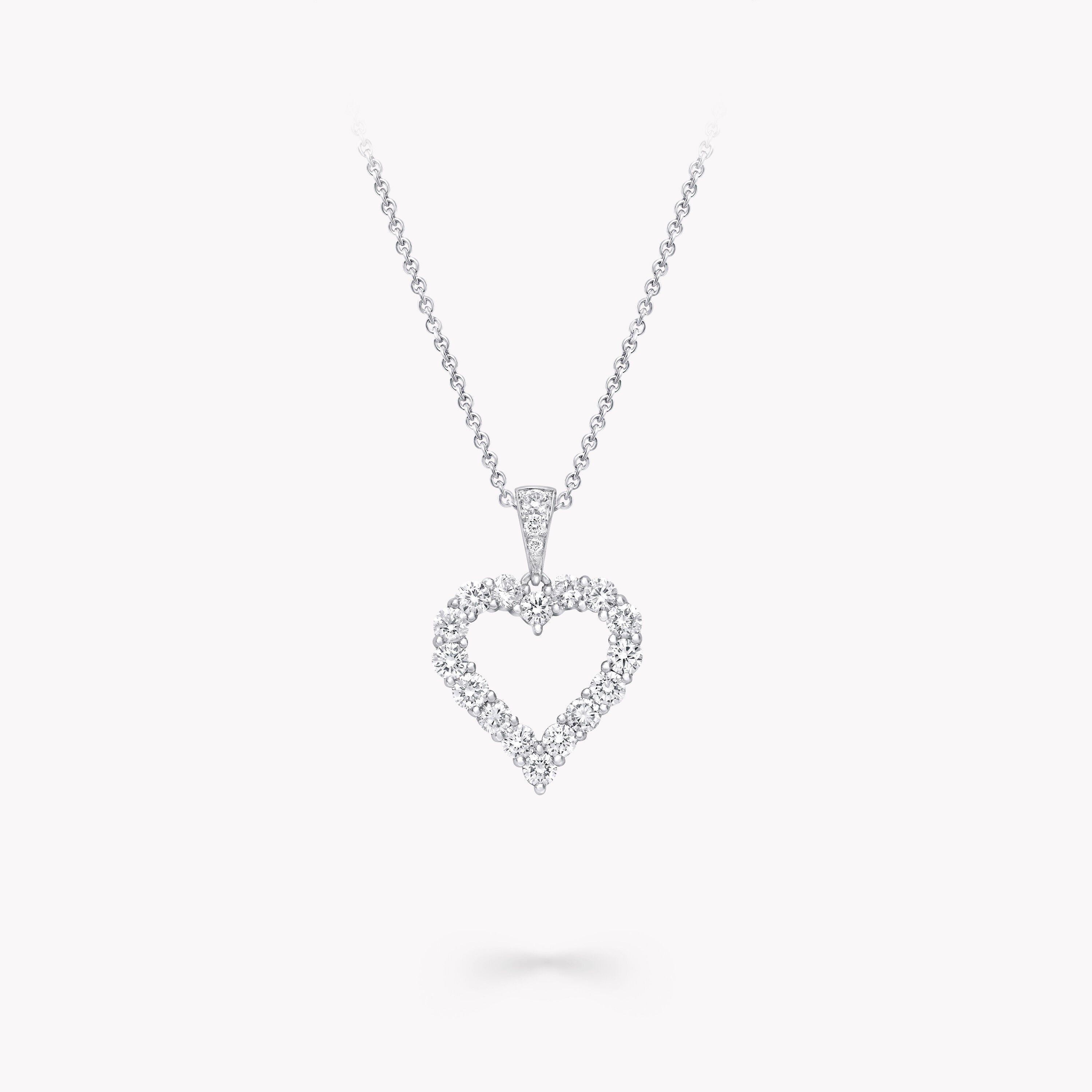 GRAFF HEART SILHOUETTE SILVER DIAMOND NECKLACE