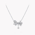 GRAFF TILDA BOW CLASSIC SILVER DIAMOND DROP NECKLACE