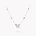 GRAFF MULTI BUTTERFLY SILHOUETTE SILVER DIAMOND NECKLACE