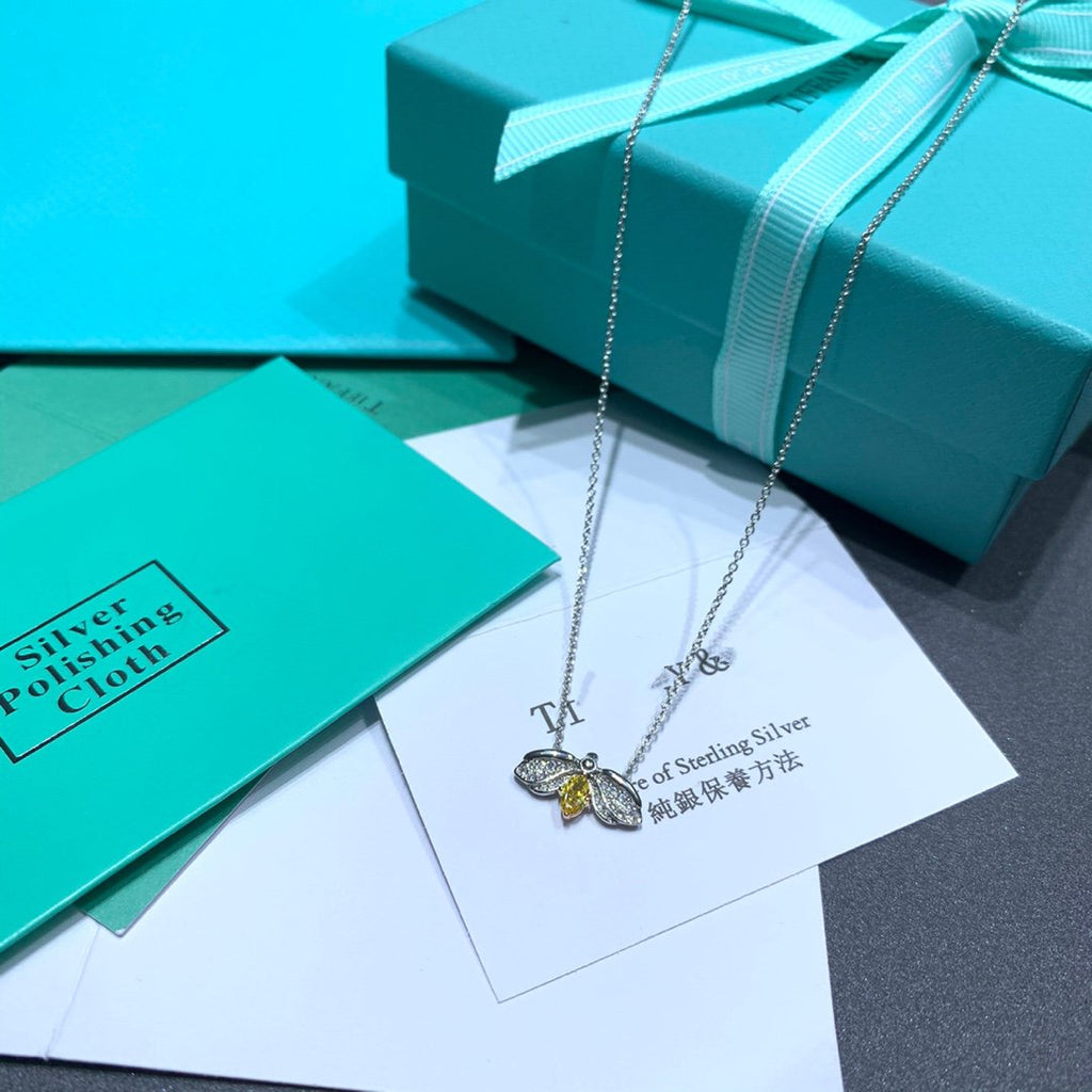 TIFFANY PAPER FLOWERS YELLOW DIAMOND FIREFLY PENDANT