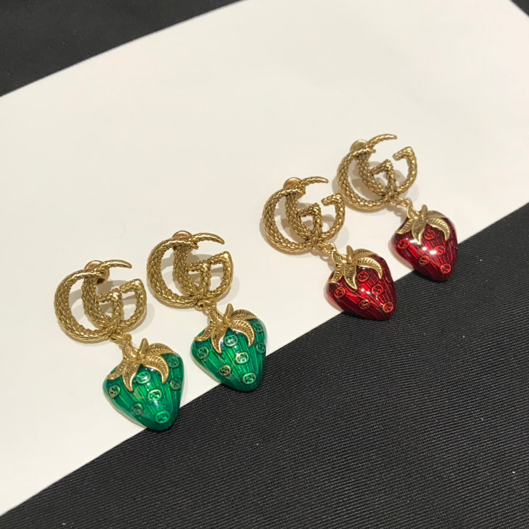 GUCCI GG STRAWBERRY EARRINGS