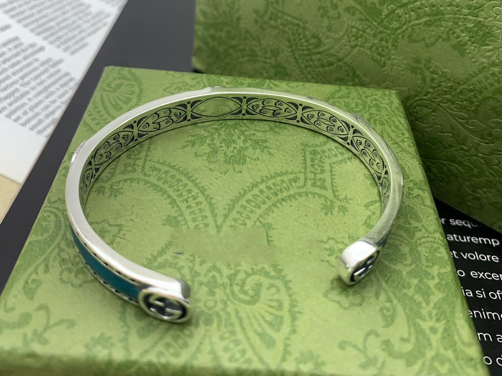 GUCCI GG TURQUOISE ENAMEL BRACELET