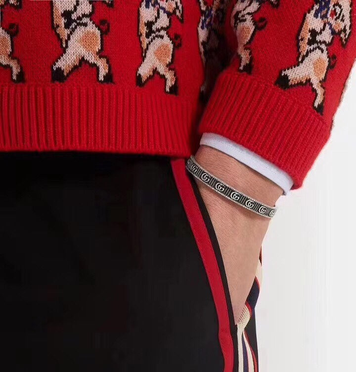 GUCCI GG BRACELET DOUBLE G SILVER