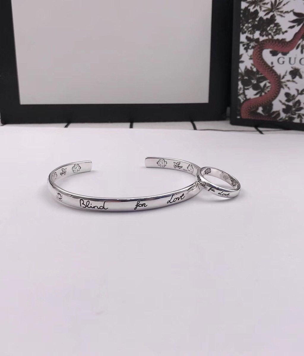 GUCCI GG SILVER 'BLIND FOR LOVE' BRACELET