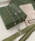GUCCI GG DOUBLE G MOTHER-OF-PEARL NECKLACE