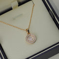 CHOPARD HAPPY HEART PEDANT DIAMOND PINK GOLD NECKLACE