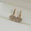 CHOPARD HAPPY HEART PINK GOLD EARRINGS DIAMOND