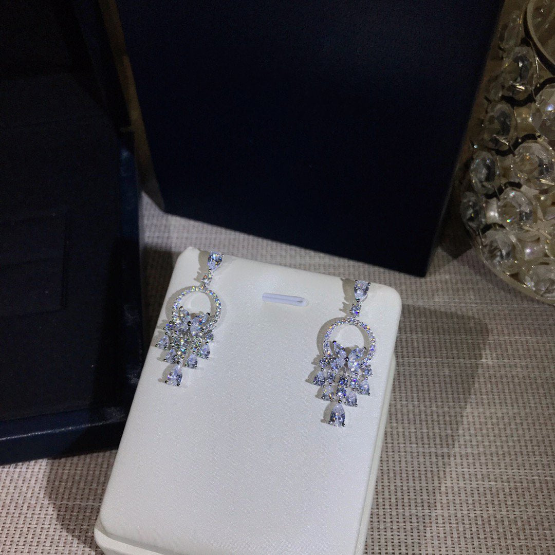GRAFF BUTTERFLY CHANDELIER CLASSIC SILVER DIAMOND EARRINGS