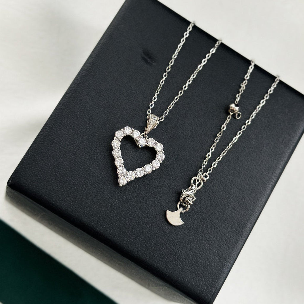 GRAFF HEART SILHOUETTE SILVER DIAMOND NECKLACE