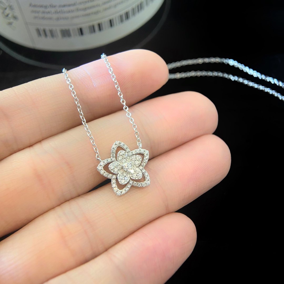 GRAFF WILD FLOWER SILVER DIAMOND NECKLACE