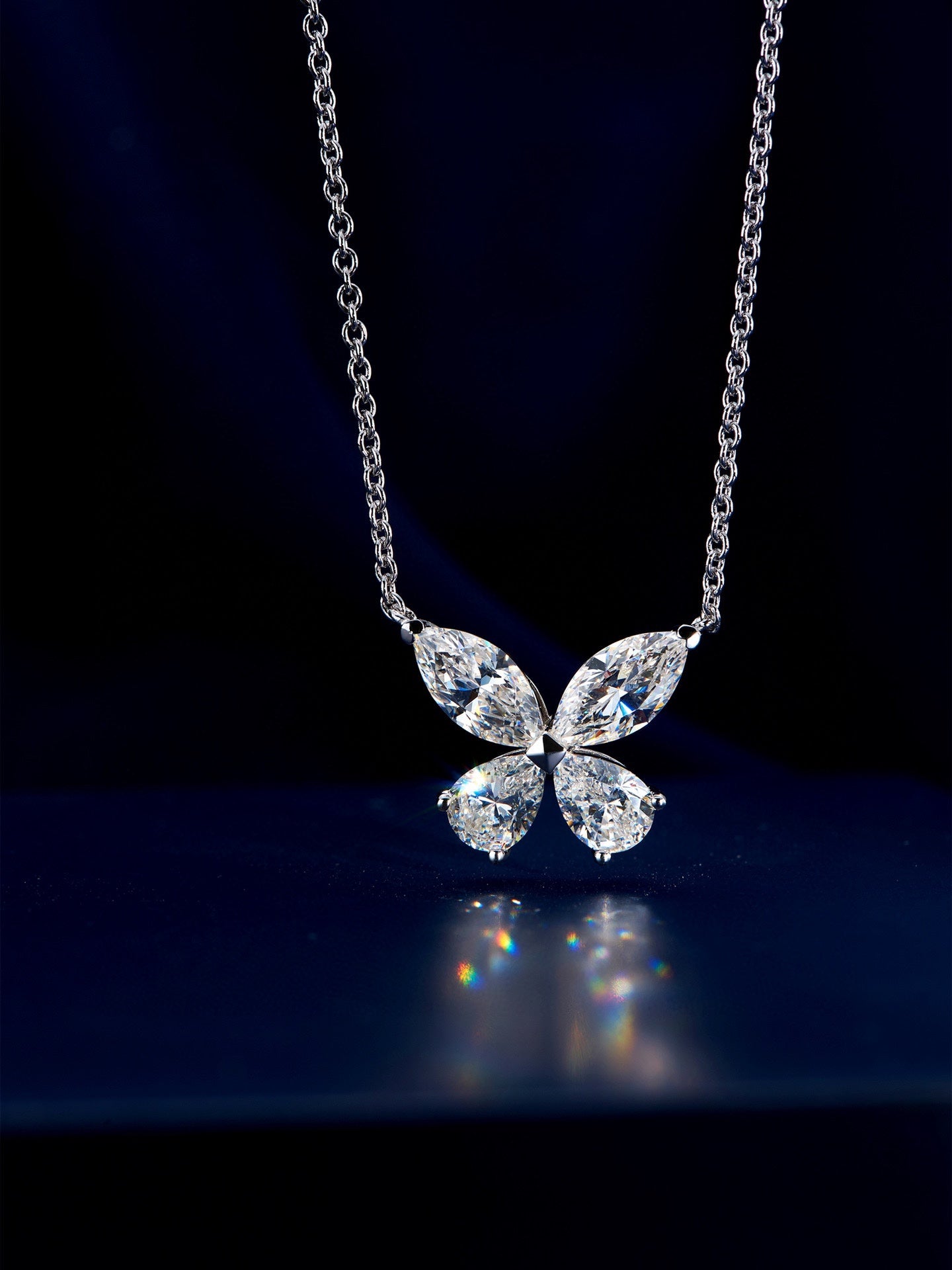 GRAFF CLASSIC BUTTERFLY SILVER DIAMOND NECKLACE