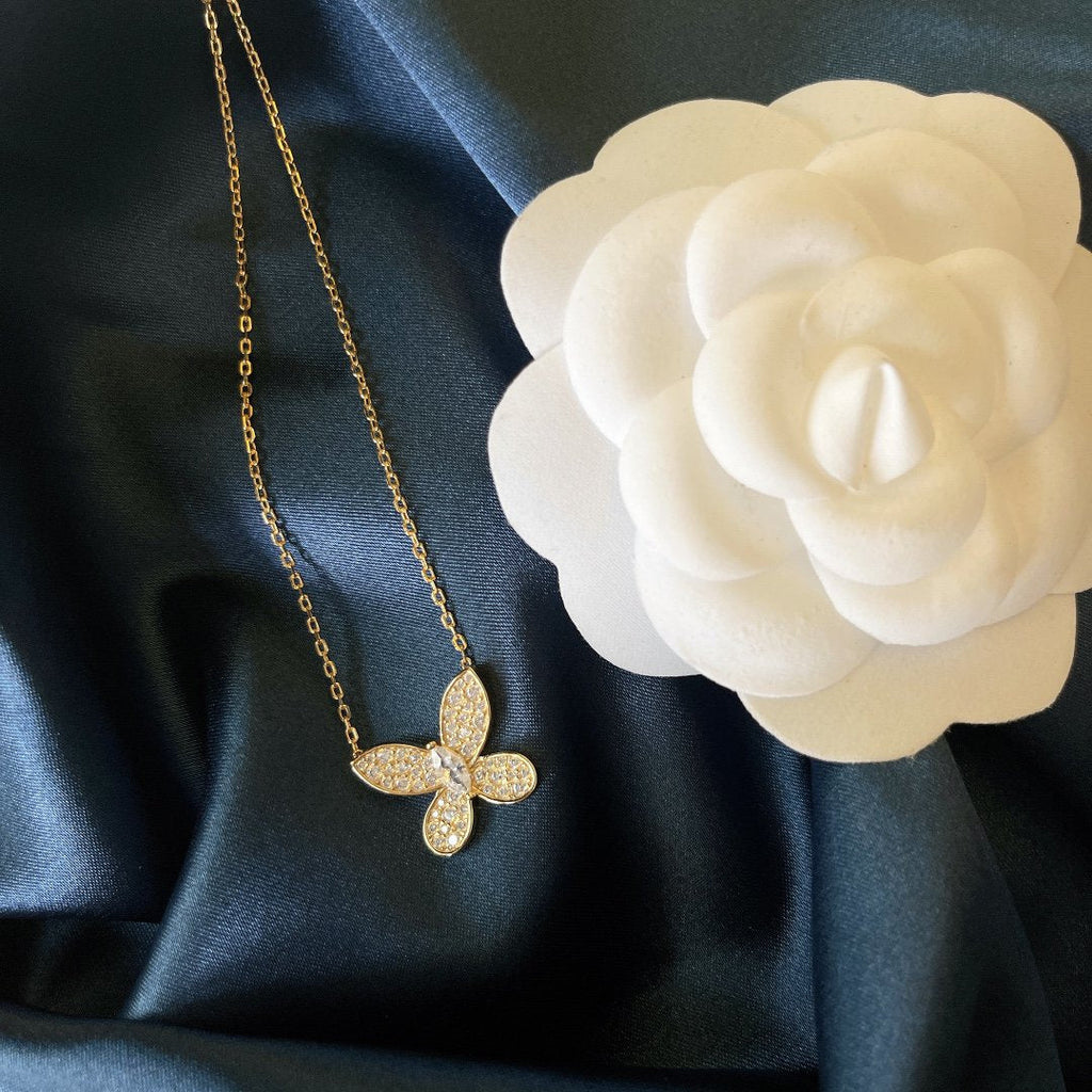 GRAFF BUTTERFLY GOLD DIAMOND PAVED NECKLACE