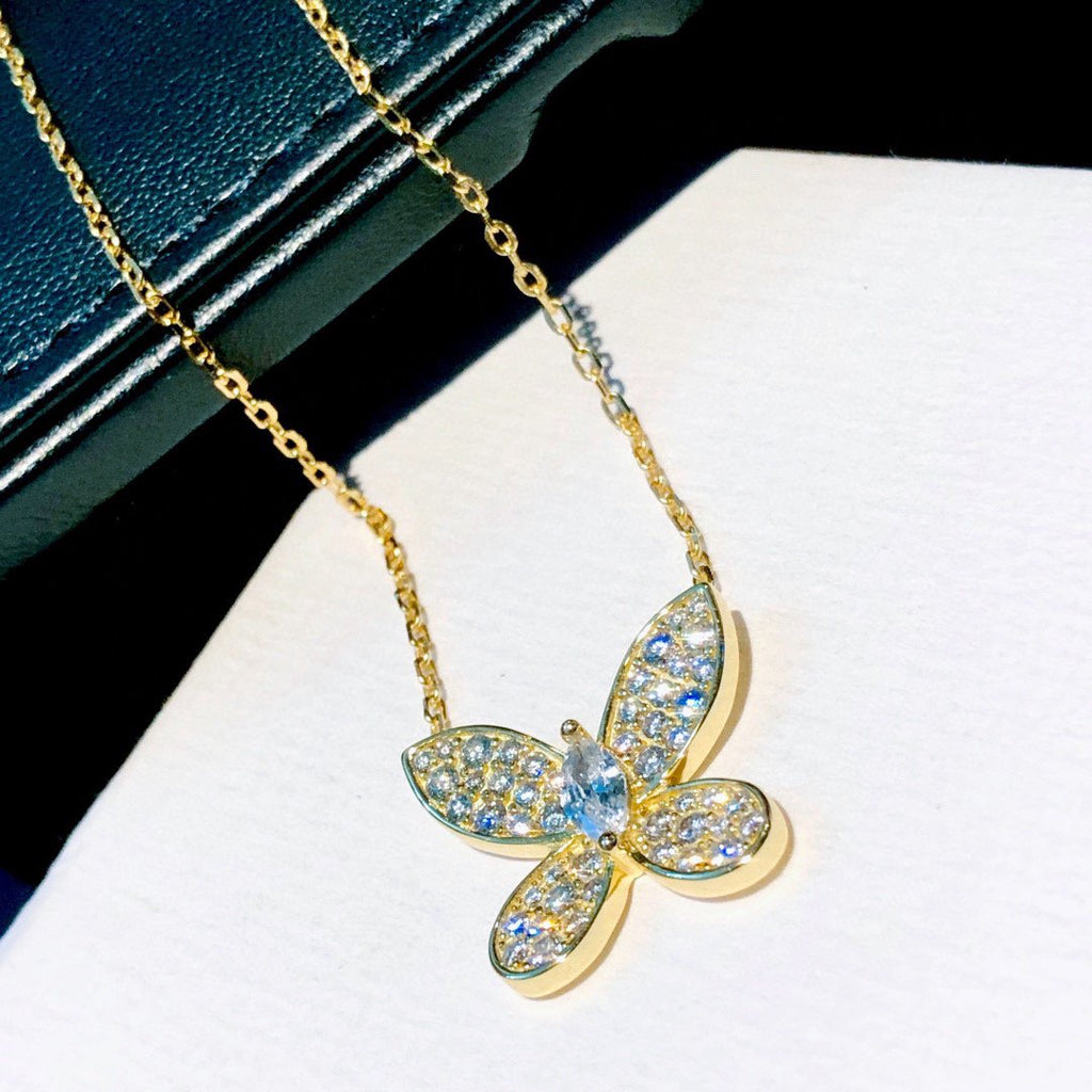 GRAFF BUTTERFLY GOLD DIAMOND PAVED NECKLACE