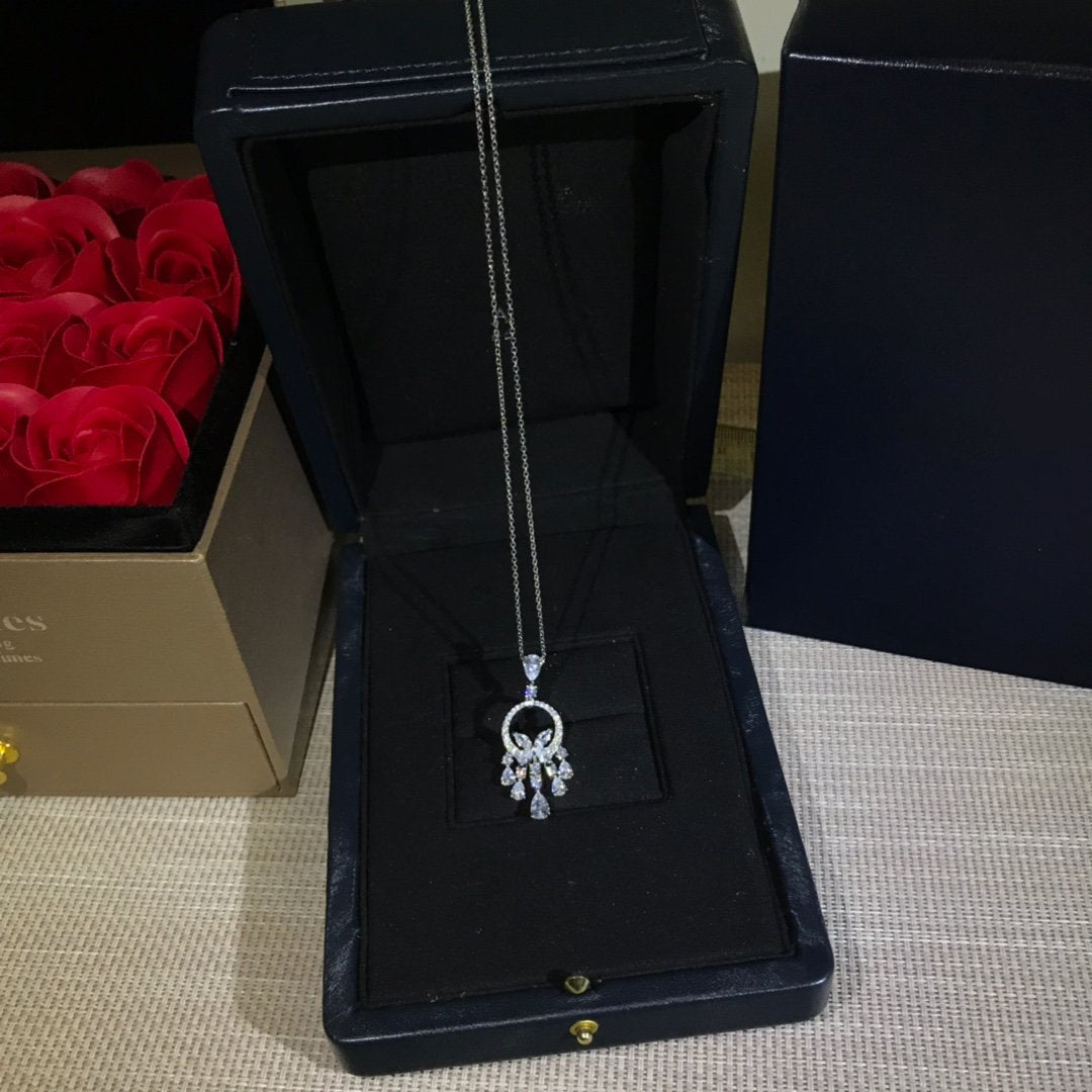 GRAFF BUTTERFLY CHANDELIER CLASSIC SILVER DIAMOND NECKLACE