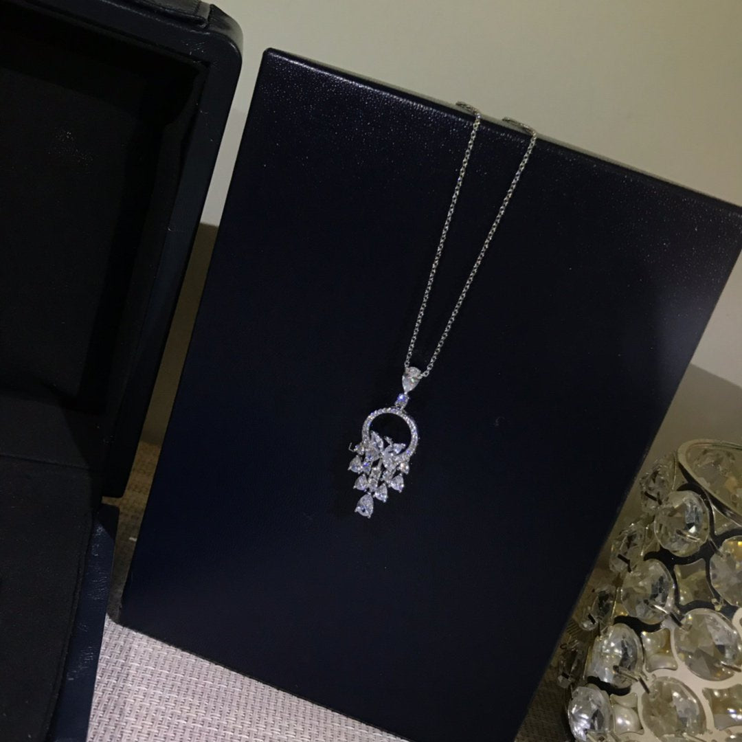 GRAFF BUTTERFLY CHANDELIER CLASSIC SILVER DIAMOND NECKLACE