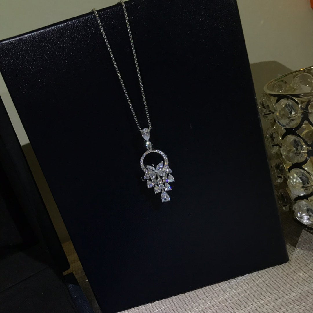 GRAFF BUTTERFLY CHANDELIER CLASSIC SILVER DIAMOND NECKLACE
