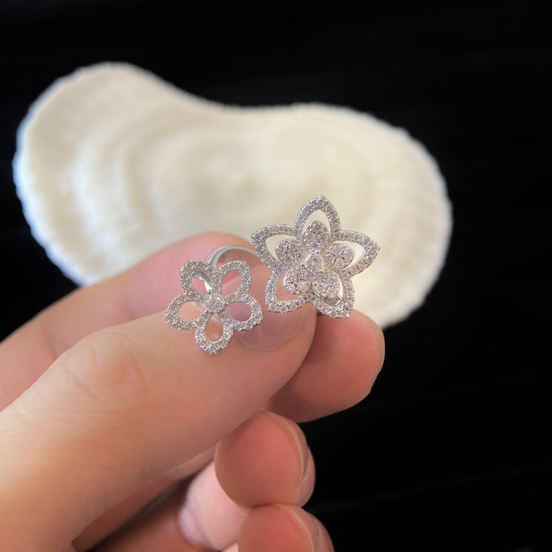 GRAFF WILD FLOWER DOUBLE SILVER DIAMOND RING