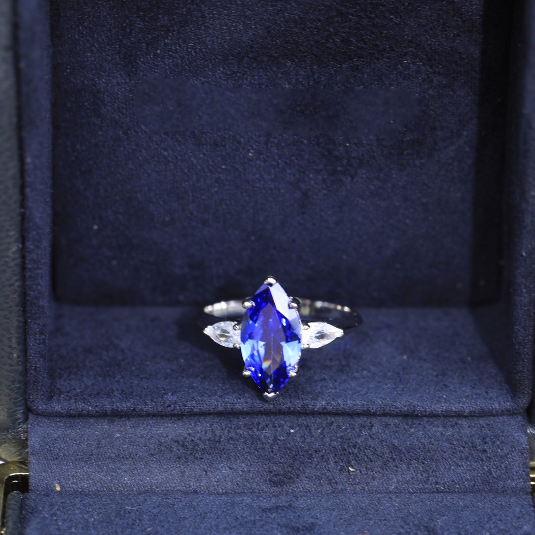 GRAFF PROMISE MARQUISE CUT BLUE DIAMOND ENGAGEMENT RING