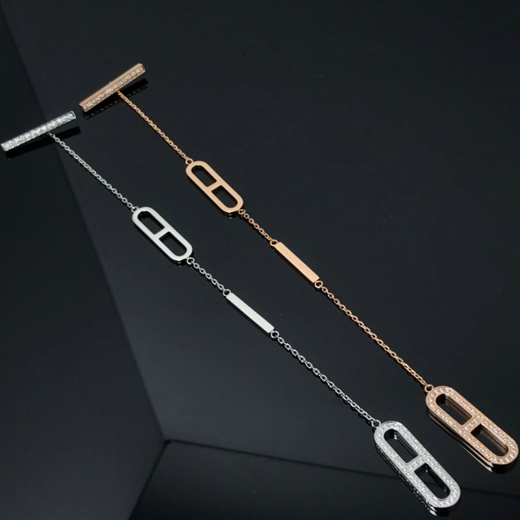 HERMES HM BRACELET DIAMOND-STUDDED PIG NOSE